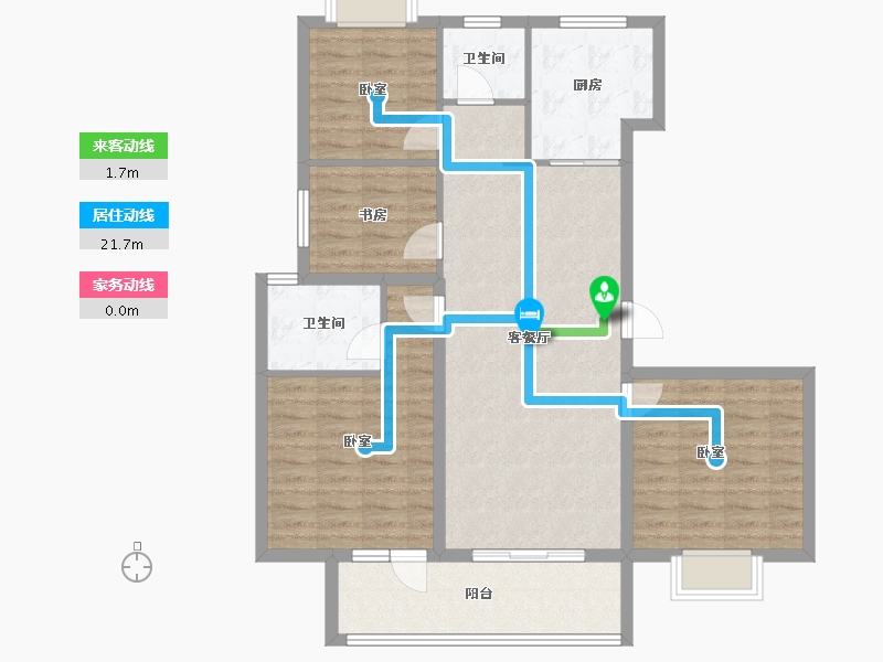 湖北省-武汉市-北辰金地漾时代-101.17-户型库-动静线