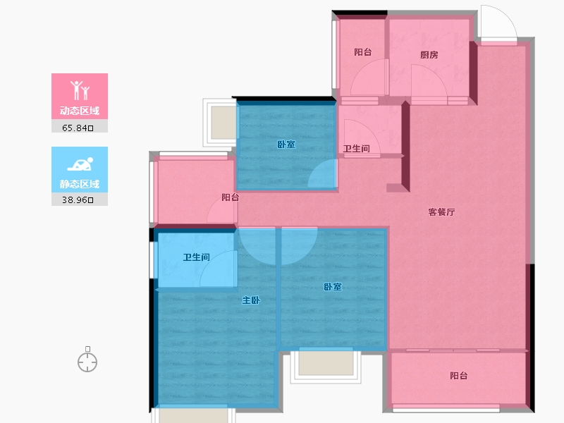 湖南省-长沙市-国欣向荣府-94.40-户型库-动静分区