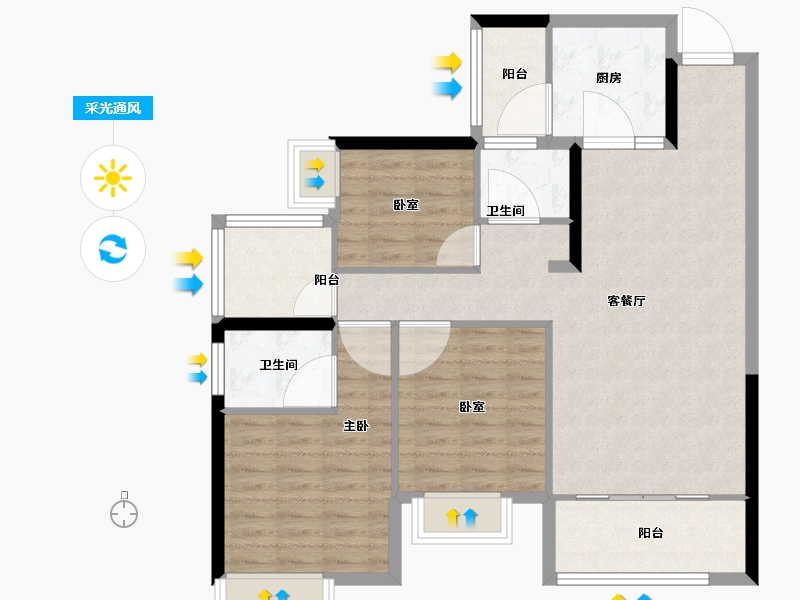 湖南省-长沙市-国欣向荣府-94.40-户型库-采光通风