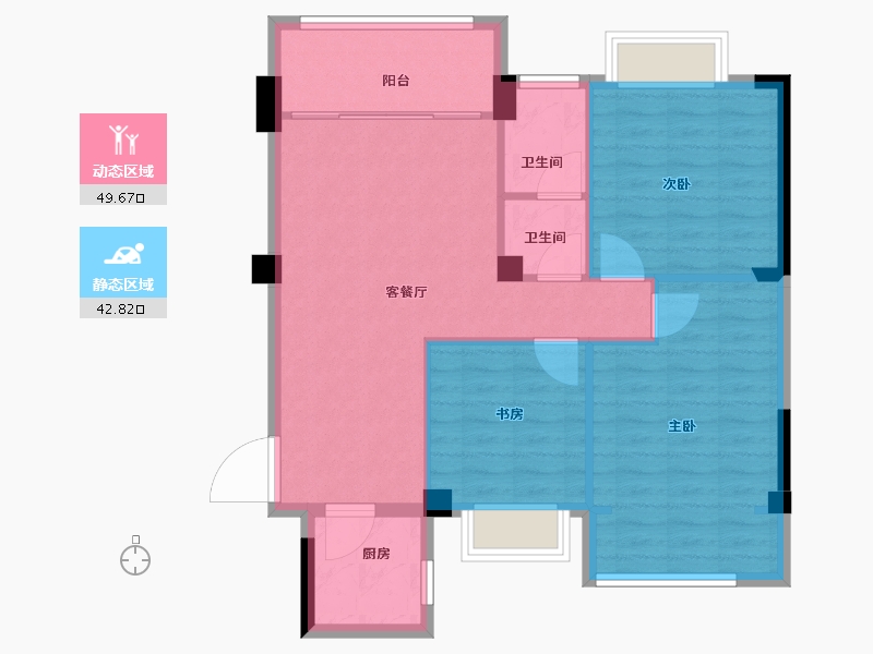 福建省-厦门市-华荣壹号院-84.00-户型库-动静分区