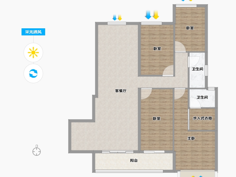 湖南省-长沙市-保利城-139.21-户型库-采光通风