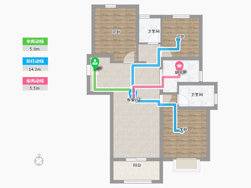 湖北省-武汉市-保利星河九洲-87.20-户型库-动静线