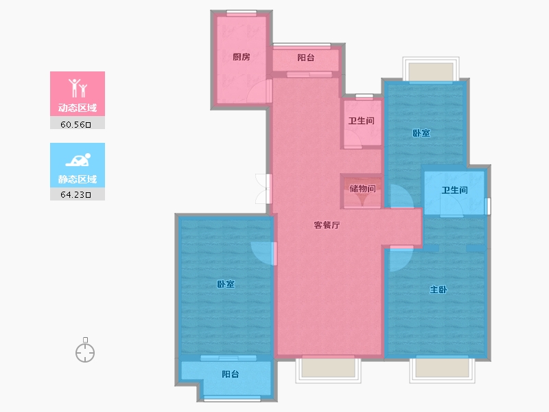 上海-上海市-正阳铂璟湾-112.01-户型库-动静分区