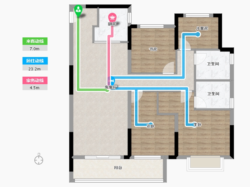 湖北省-武汉市-前川中梁首府-104.77-户型库-动静线