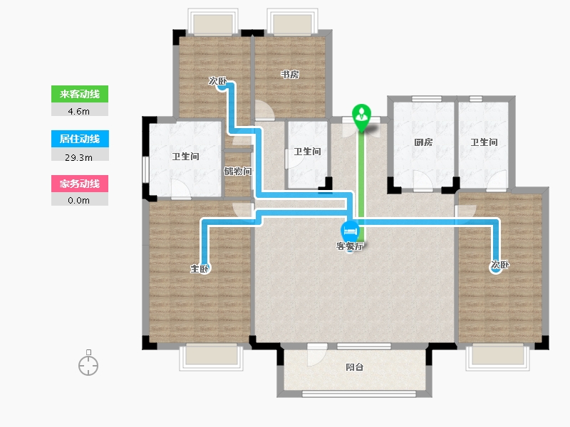 湖北省-武汉市-武汉城建电建汤湖观筑-157.67-户型库-动静线