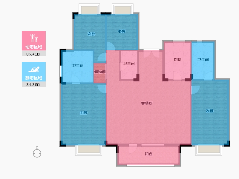 湖北省-武汉市-武汉城建电建汤湖观筑-157.67-户型库-动静分区