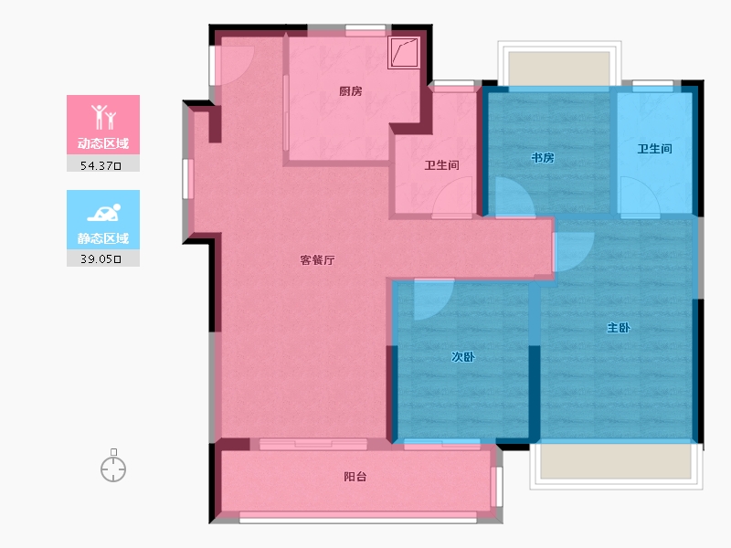 上海-上海市-四季都会月城西-83.20-户型库-动静分区