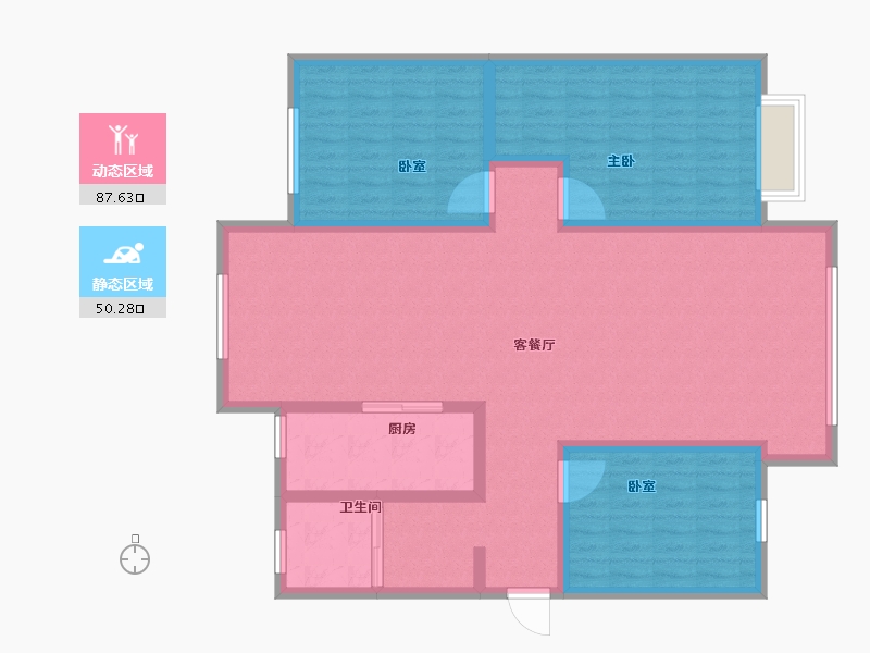 新疆维吾尔自治区-塔城地区-希望花园-125.00-户型库-动静分区