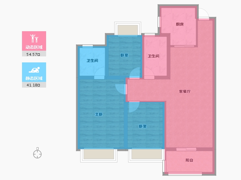 湖北省-武汉市-武汉恒大时代新城-84.80-户型库-动静分区