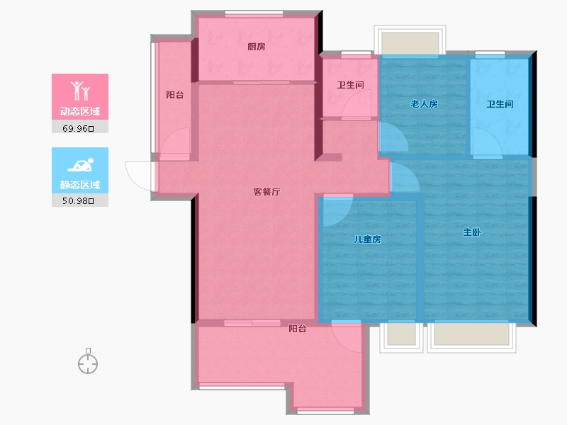 湖南省-长沙市-保利城-108.81-户型库-动静分区