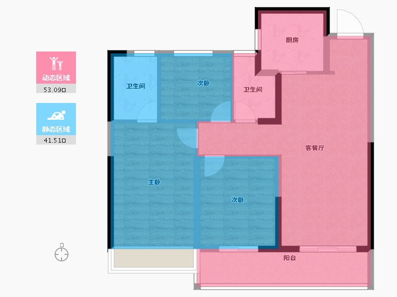 浙江省-温州市-星创晶晖园-84.74-户型库-动静分区