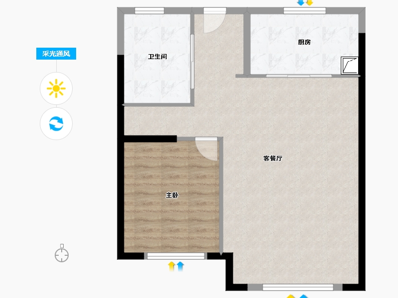 福建省-厦门市-世茂国风长安-75.92-户型库-采光通风