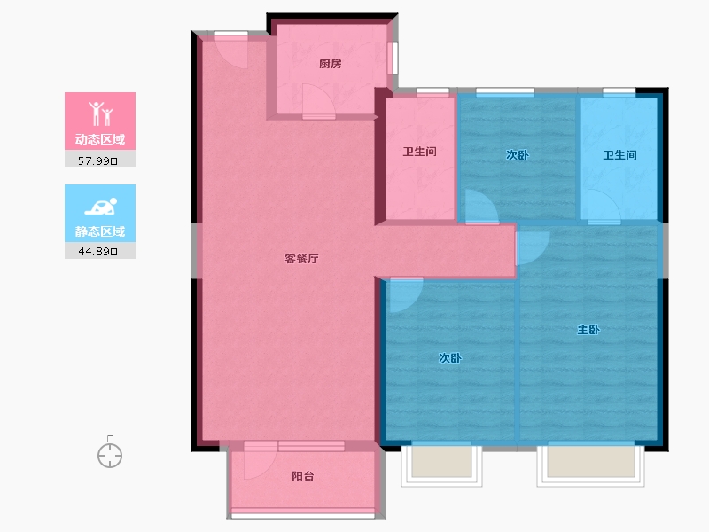 湖北省-武汉市-奥山首府-92.86-户型库-动静分区