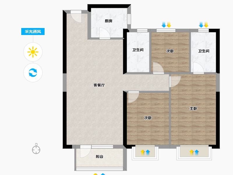 湖北省-武汉市-奥山首府-92.86-户型库-采光通风