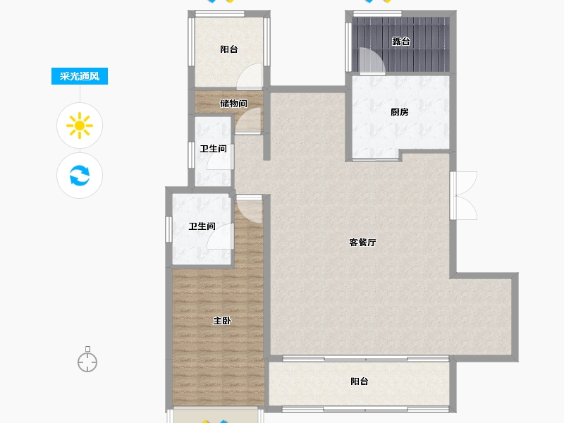 湖南省-长沙市-保利城-151.20-户型库-采光通风