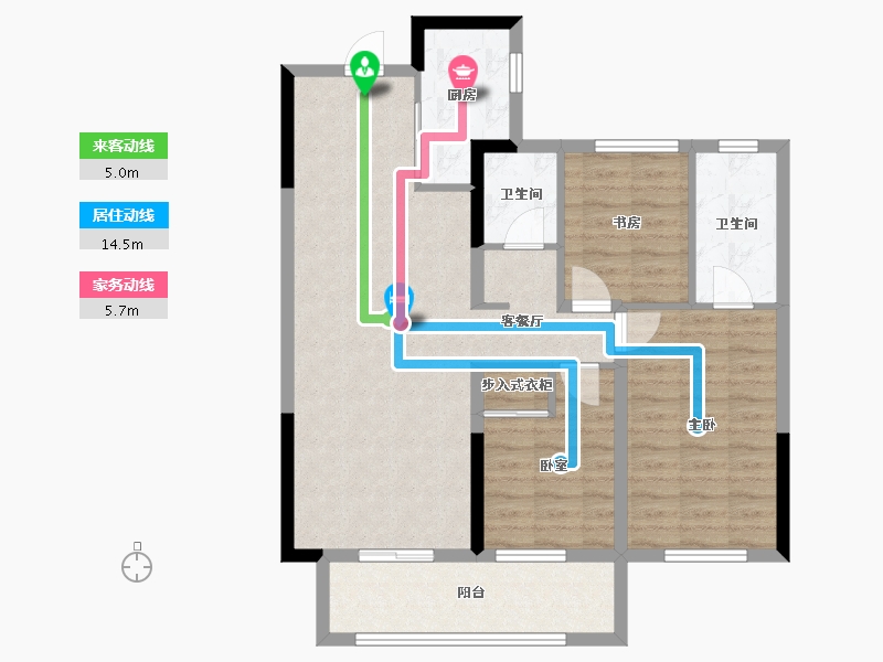 湖南省-长沙市-恒泰芙蓉悦府-89.56-户型库-动静线