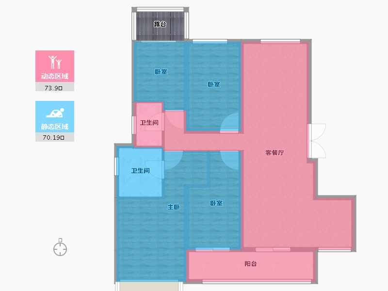 湖南省-长沙市-保利城-135.20-户型库-动静分区