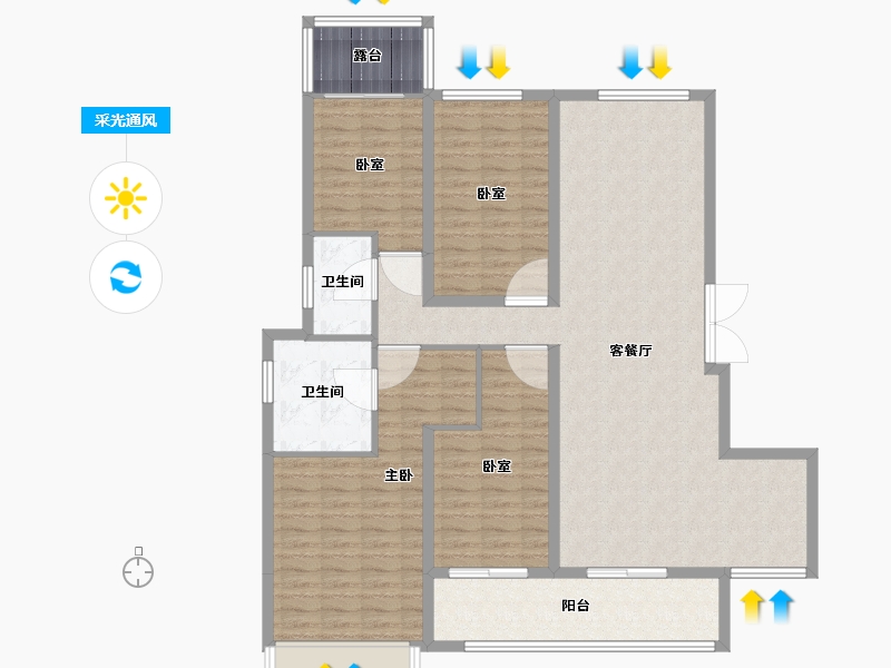 湖南省-长沙市-保利城-135.20-户型库-采光通风