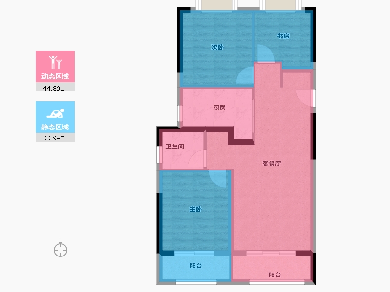 湖北省-武汉市-武汉诺德逸都-70.35-户型库-动静分区