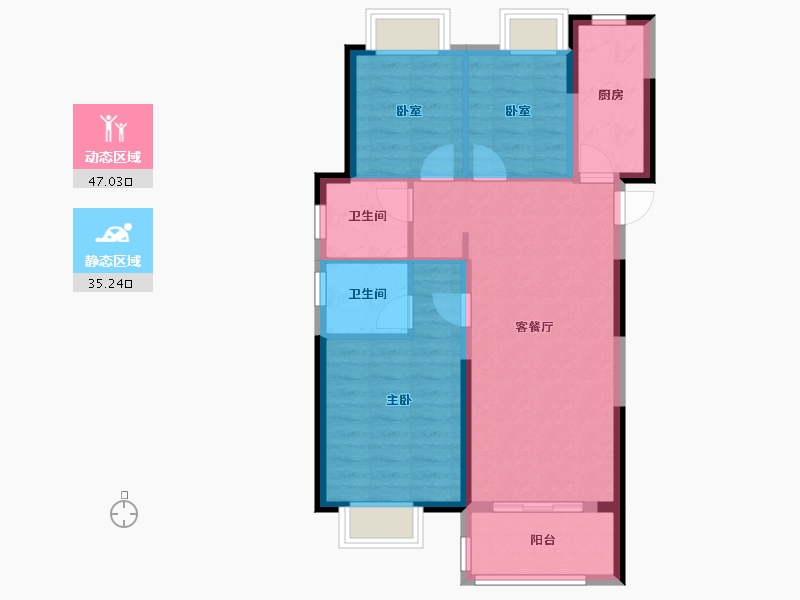 湖北省-武汉市-绿地光谷星河绘-73.68-户型库-动静分区