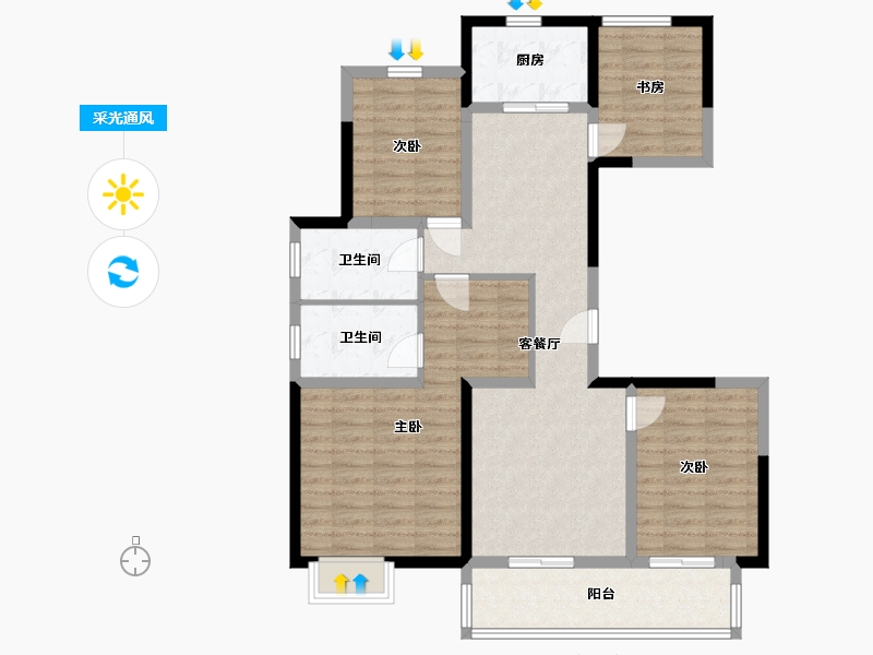 江苏省-盐城市-首府壹号-101.00-户型库-采光通风