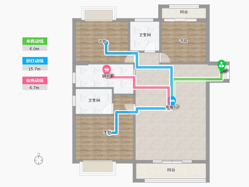 湖北省-武汉市-香澜公馆-102.76-户型库-动静线