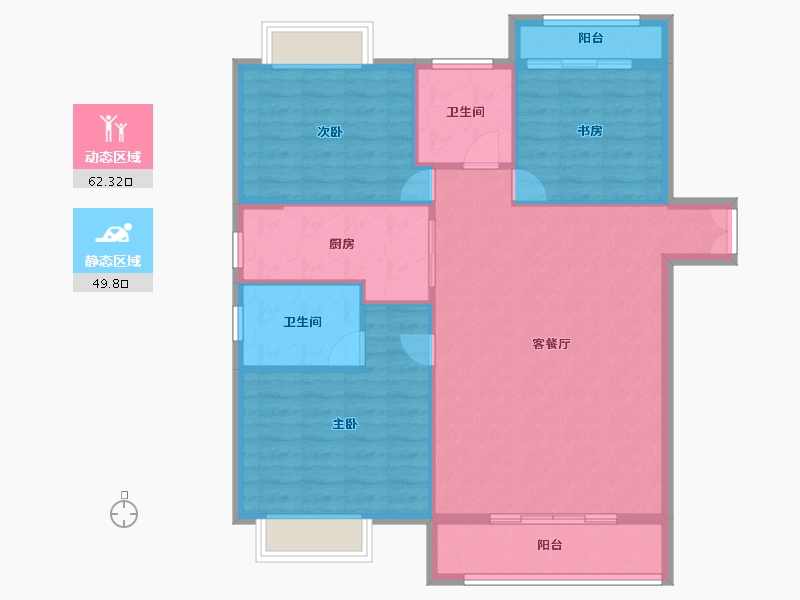 湖北省-武汉市-香澜公馆-102.76-户型库-动静分区