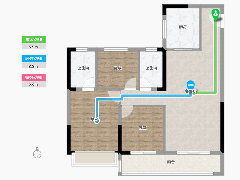 浙江省-温州市-璀璨·天瑞锦园-89.60-户型库-动静线