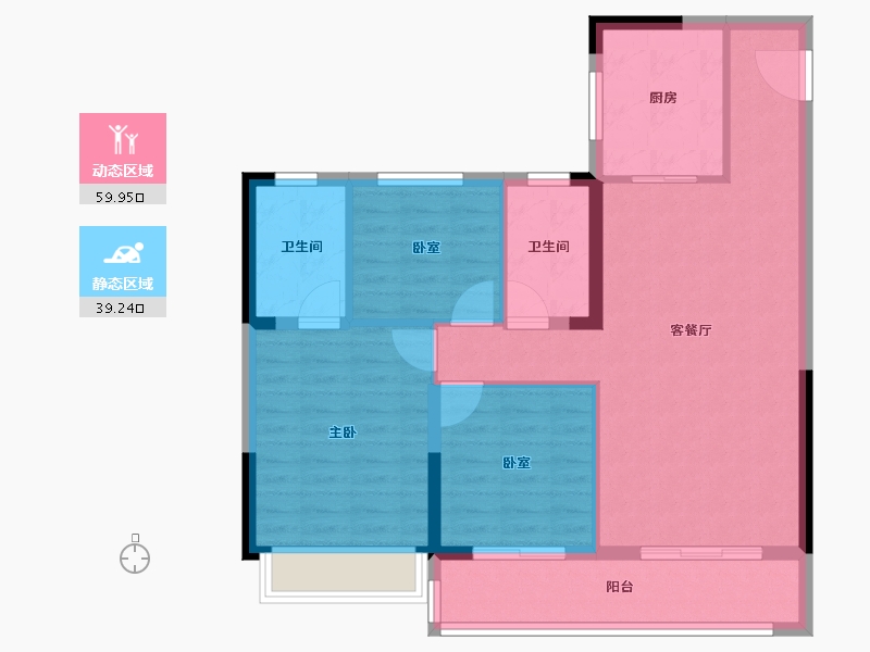 浙江省-温州市-璀璨·天瑞锦园-89.60-户型库-动静分区