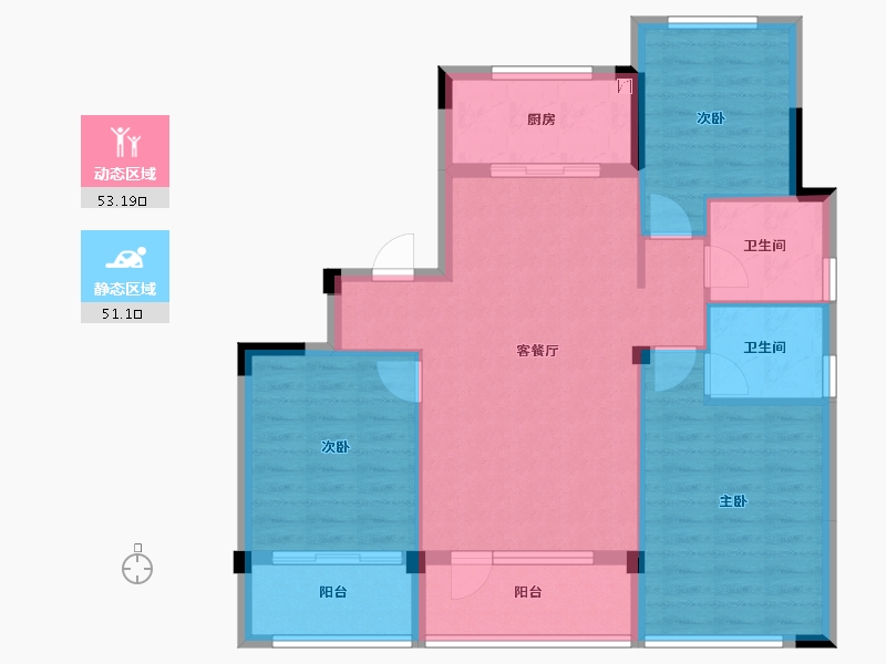 浙江省-宁波市-锦宁府-94.21-户型库-动静分区