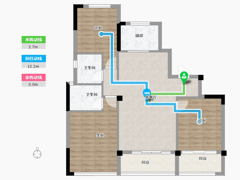 浙江省-宁波市-锦宁府-92.64-户型库-动静线