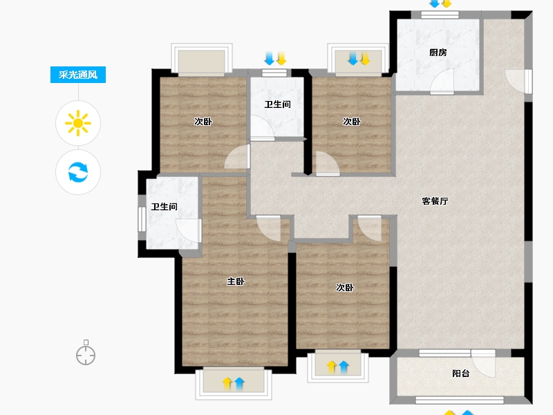 湖北省-武汉市-奥山首府-114.05-户型库-采光通风