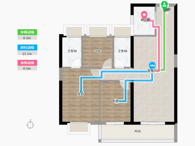 湖北省-武汉市-华侨城欢乐天际-82.08-户型库-动静线