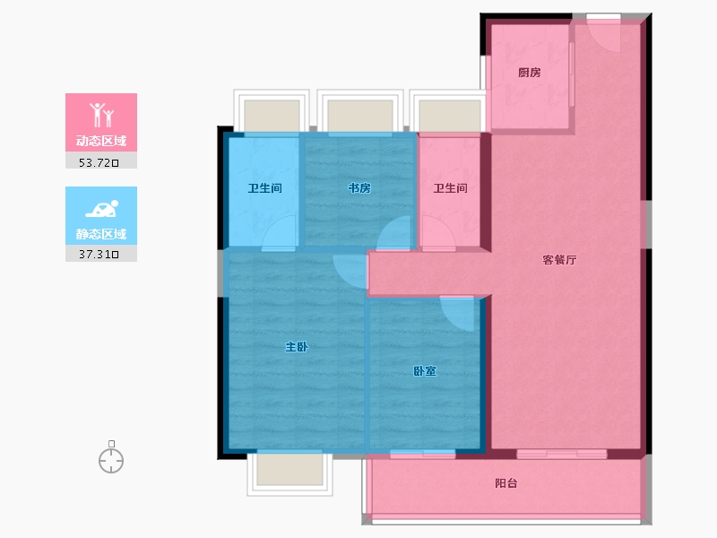 湖北省-武汉市-华侨城欢乐天际-82.08-户型库-动静分区