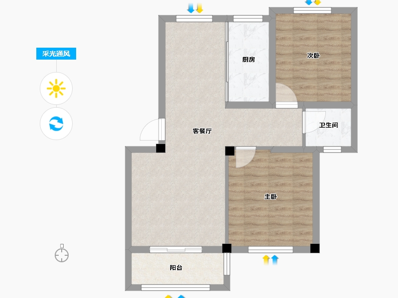 浙江省-宁波市-久南郡-67.19-户型库-采光通风