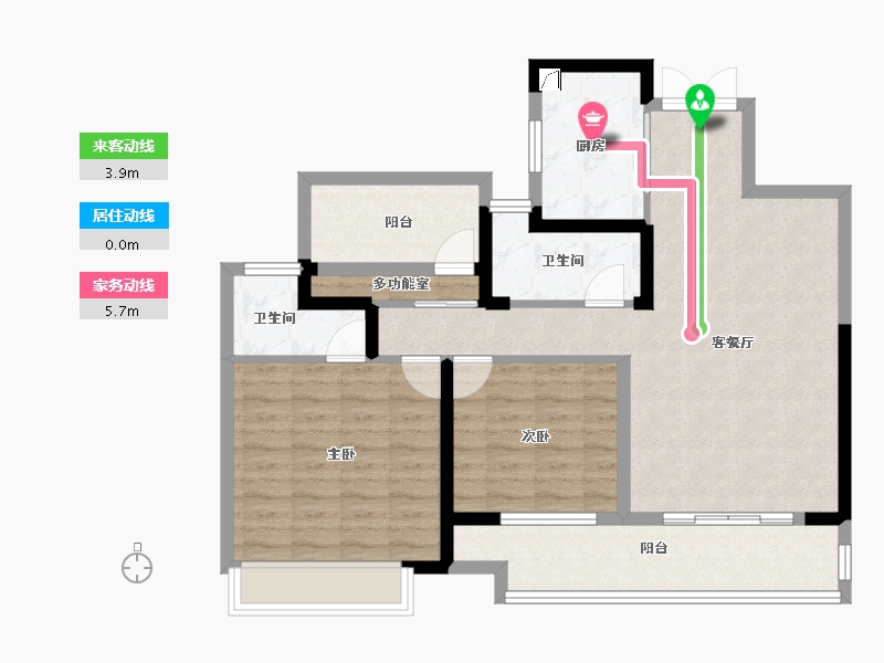 湖南省-长沙市-宁乡吾悦广场-92.33-户型库-动静线