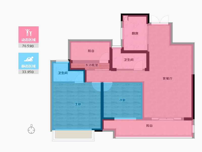 湖南省-长沙市-宁乡吾悦广场-92.33-户型库-动静分区