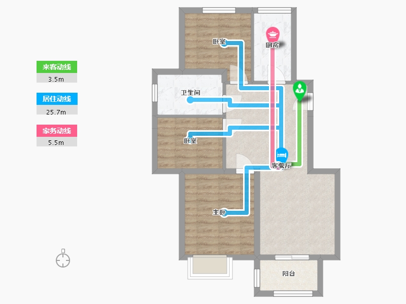 河北省-廊坊市-中海铂悦公馆-74.00-户型库-动静线