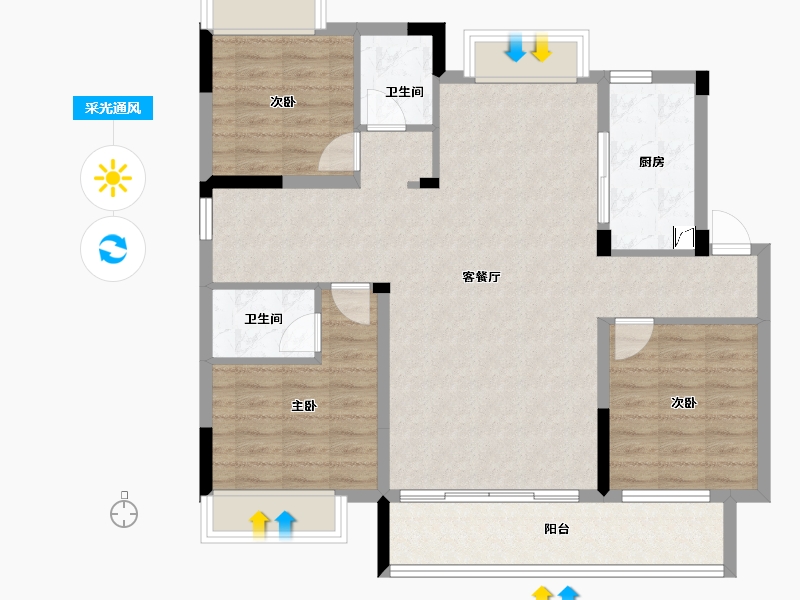 江西省-南昌市-九湾华苑-97.66-户型库-采光通风