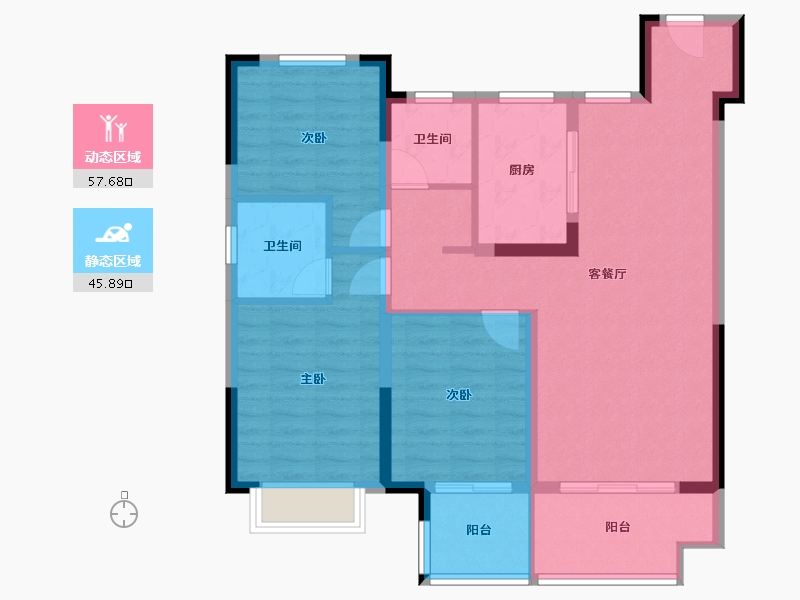 安徽省-合肥市-新力弘阳湖畔樾山-92.80-户型库-动静分区