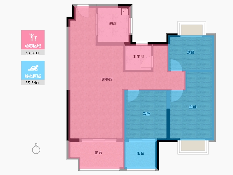 安徽省-合肥市-新力弘阳湖畔樾山-80.00-户型库-动静分区