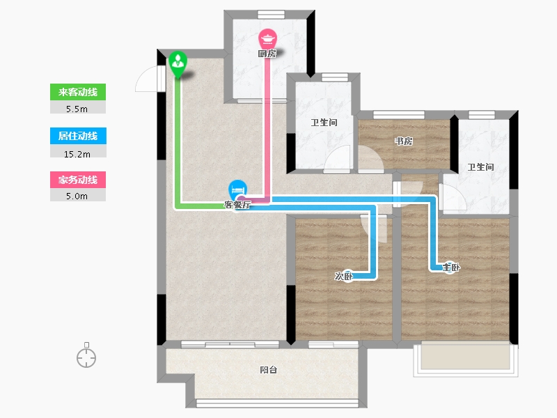 浙江省-宁波市-绿地·悦山府-82.40-户型库-动静线