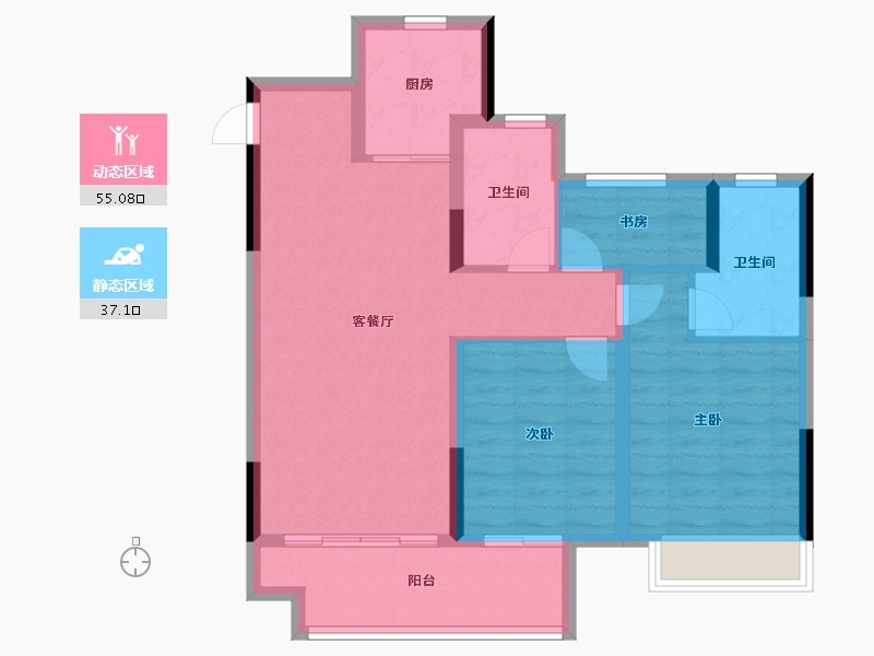 浙江省-宁波市-绿地·悦山府-82.40-户型库-动静分区