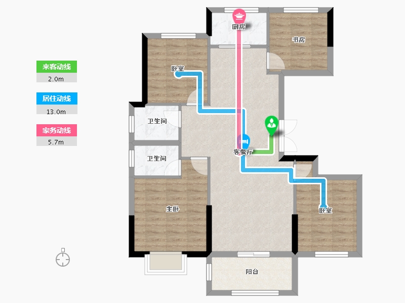 湖南省-长沙市-宇业东方红郡-91.73-户型库-动静线