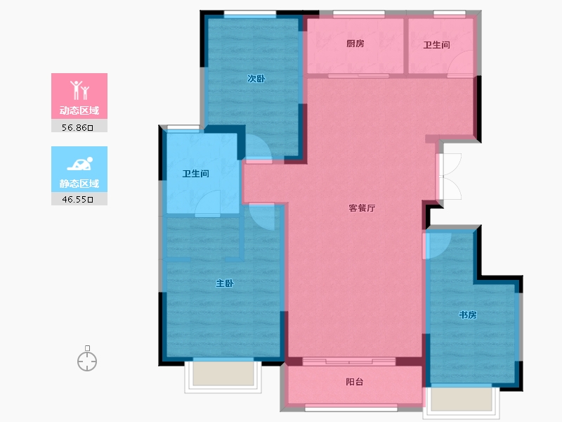 天津-天津市-中建玖棠府-92.68-户型库-动静分区