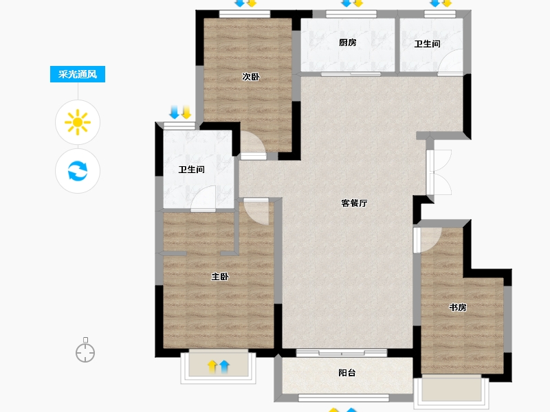 天津-天津市-中建玖棠府-92.68-户型库-采光通风