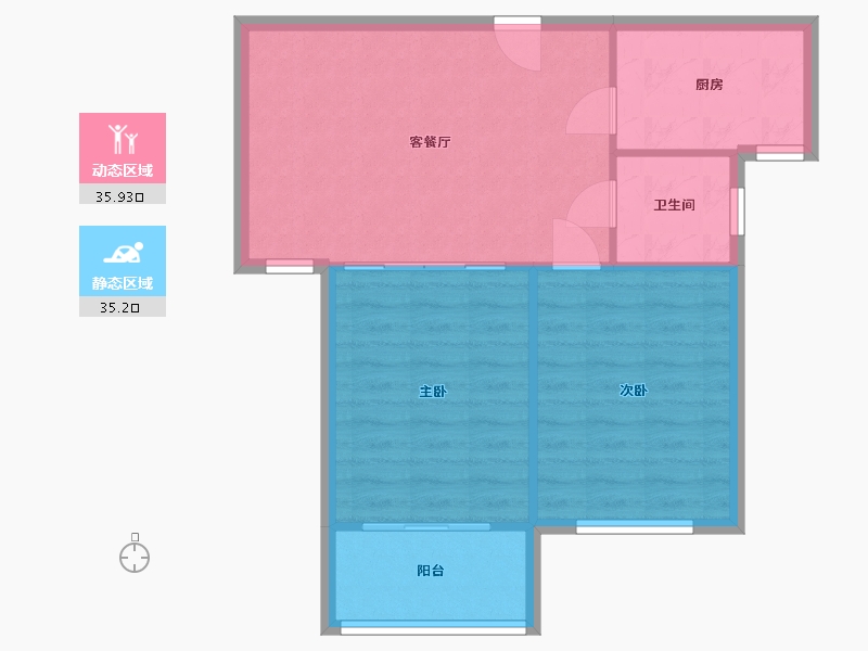 江苏省-无锡市-浮桥家苑-二期-75.00-户型库-动静分区