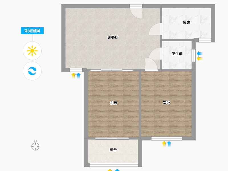 江苏省-无锡市-浮桥家苑-二期-75.00-户型库-采光通风