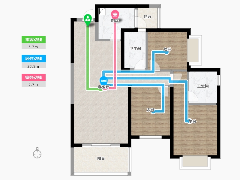 湖南省-长沙市-万润·滨江天著-98.15-户型库-动静线