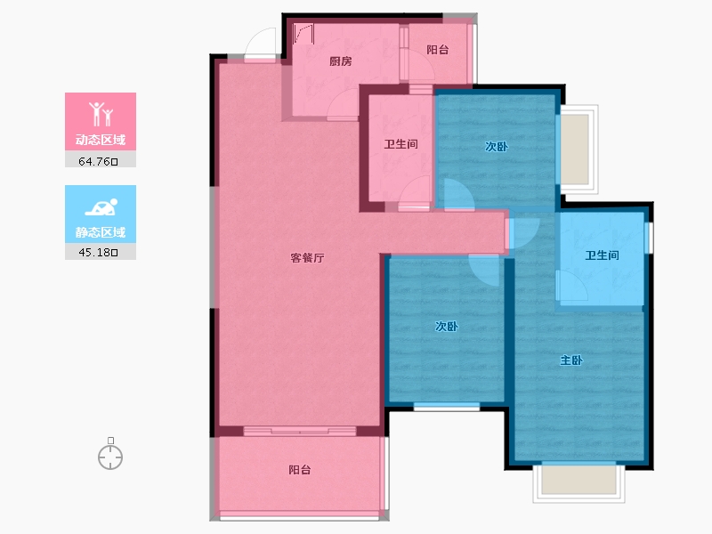 湖南省-长沙市-万润·滨江天著-98.15-户型库-动静分区